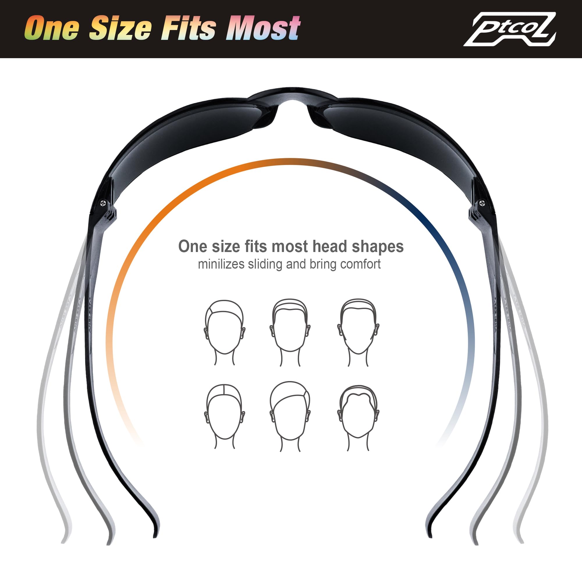 Ptcol unisex fit safety glasses designed for all-day comfort