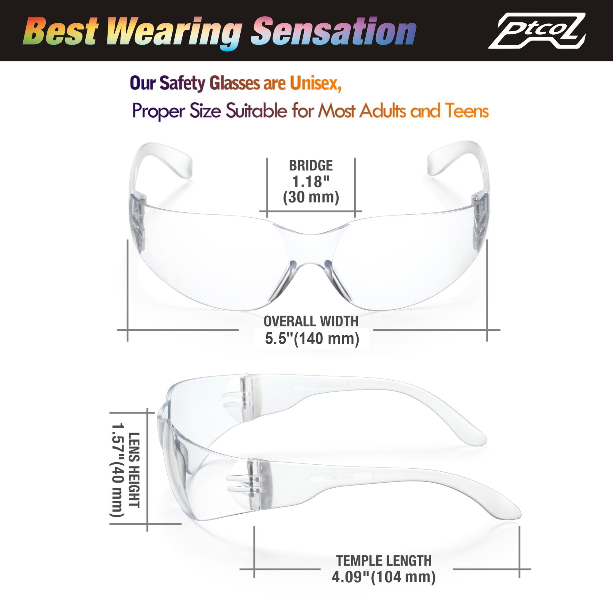 PTCOL lightweight 23-gram design reduces fatigue during long wear.