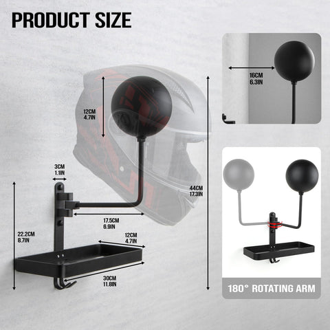 PUERSI helmet holder with a 12 cm stainless ball supports secure grip