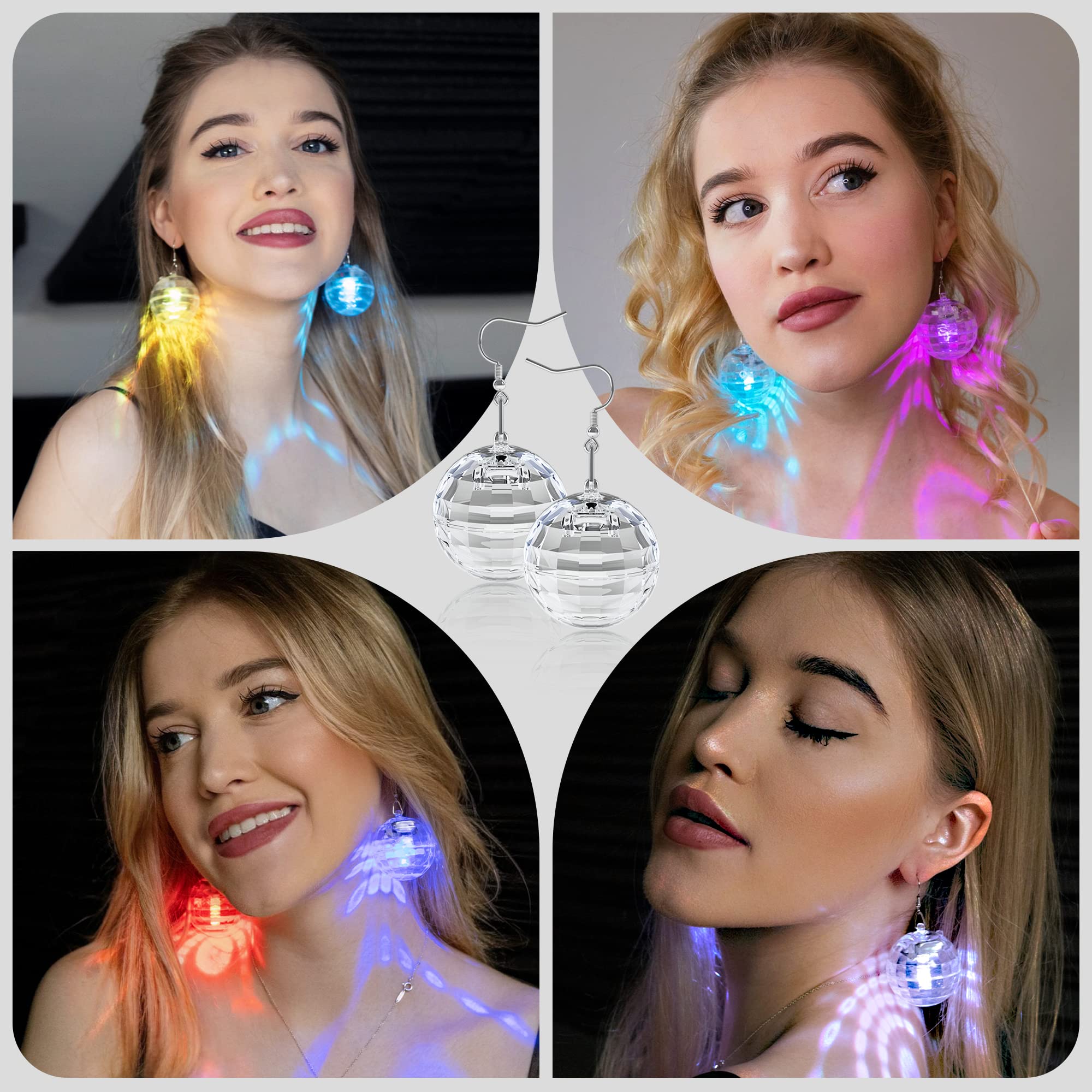 PUFIER lightweight disco earrings weighing 12g for easy carry