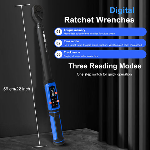 PUIBERS digital torque wrench rugged housing for heavy-duty use.