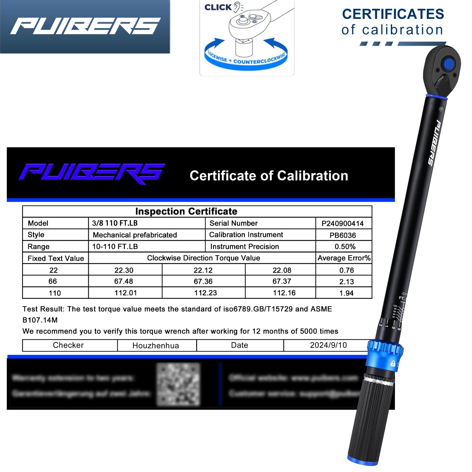 PUIBERS dual scales visible on dial for accurate readings under varied lighting.