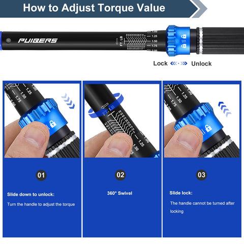 PUIBERS torque wrench set lock button action for simple presetting
