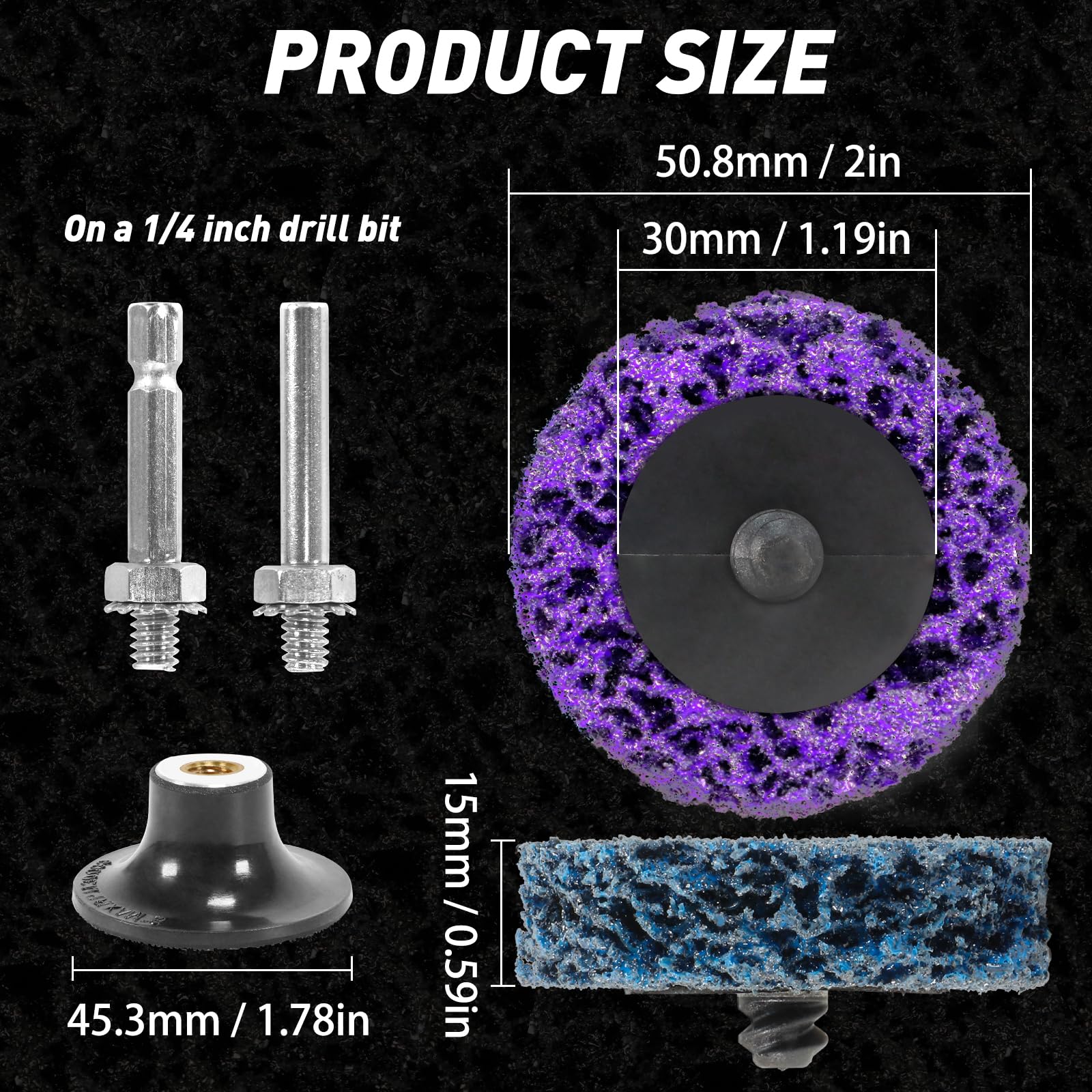 Pukamam 2-inch blue neutral cleaning disc handles rust and stain removal.
