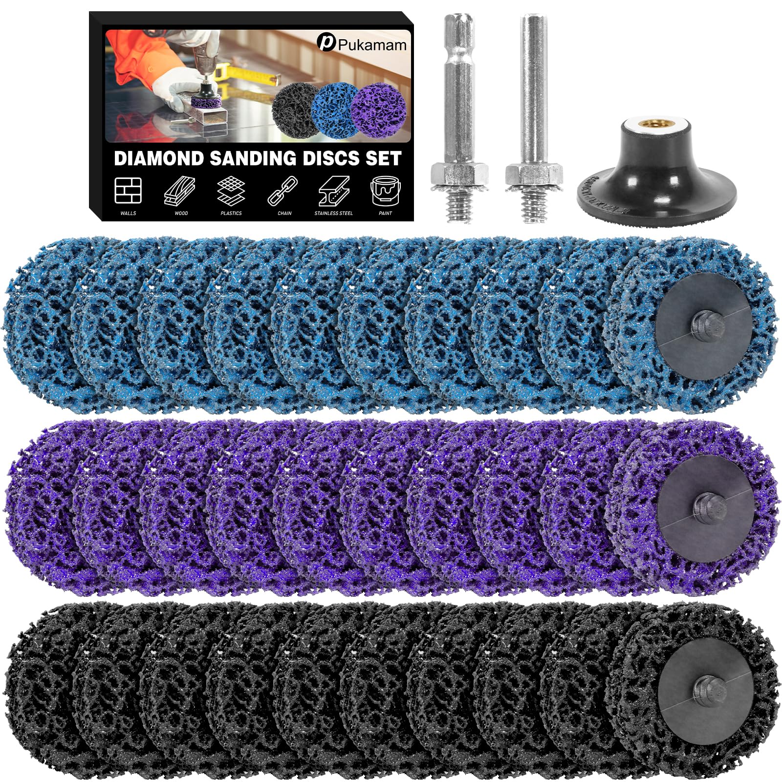 Pukamam diamond sanding disc 2-inch purple hard close-up for precise metal finishing.