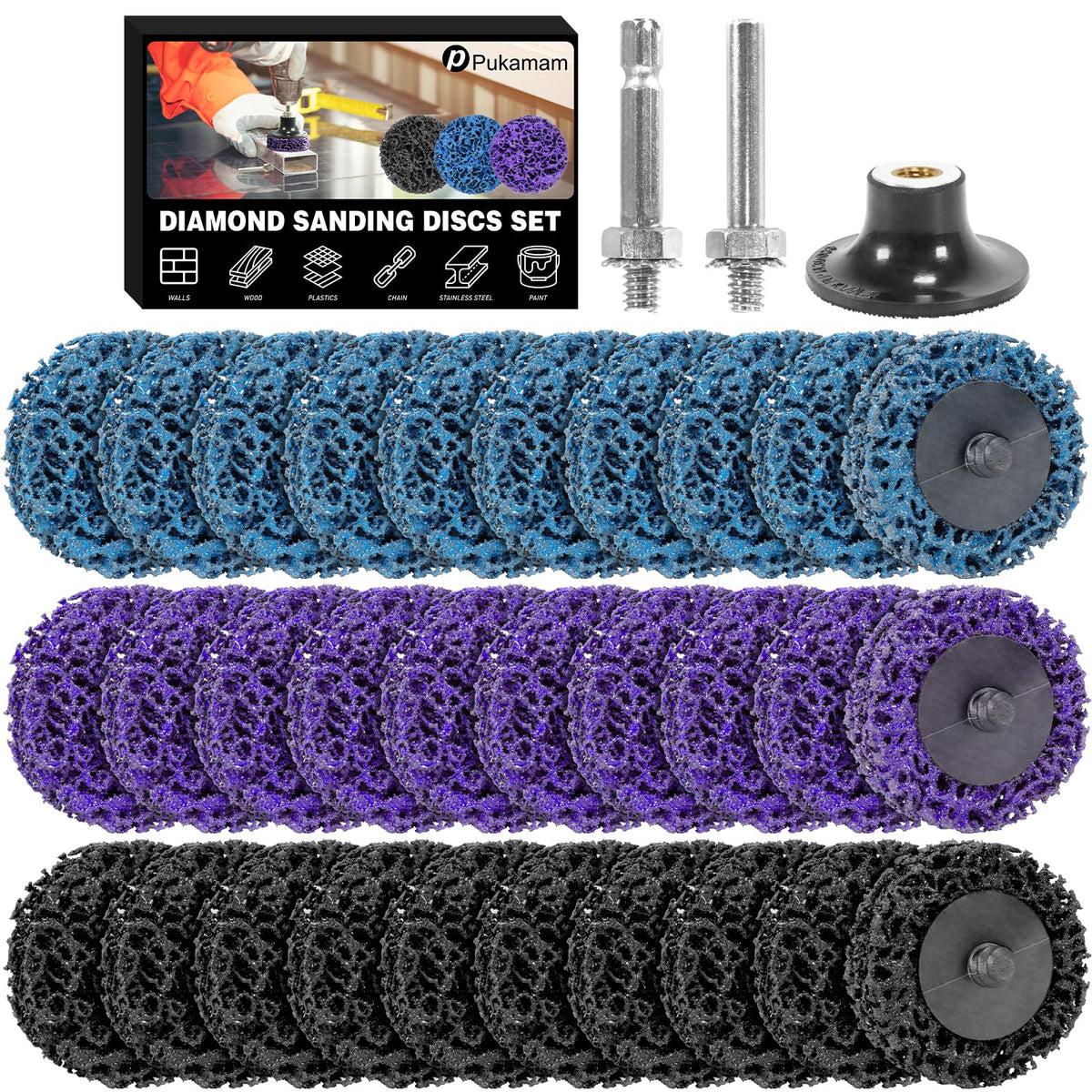 Pukamam diamond sanding disc 2-inch purple hard close-up for precise metal finishing.