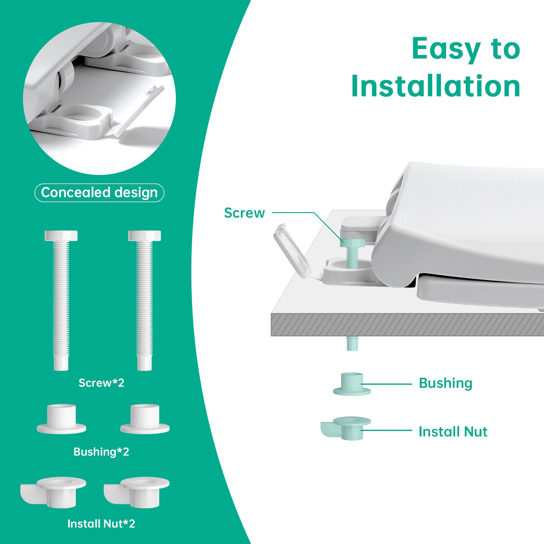 PUKANIUM white elongated seat complements modern and classic bathrooms.