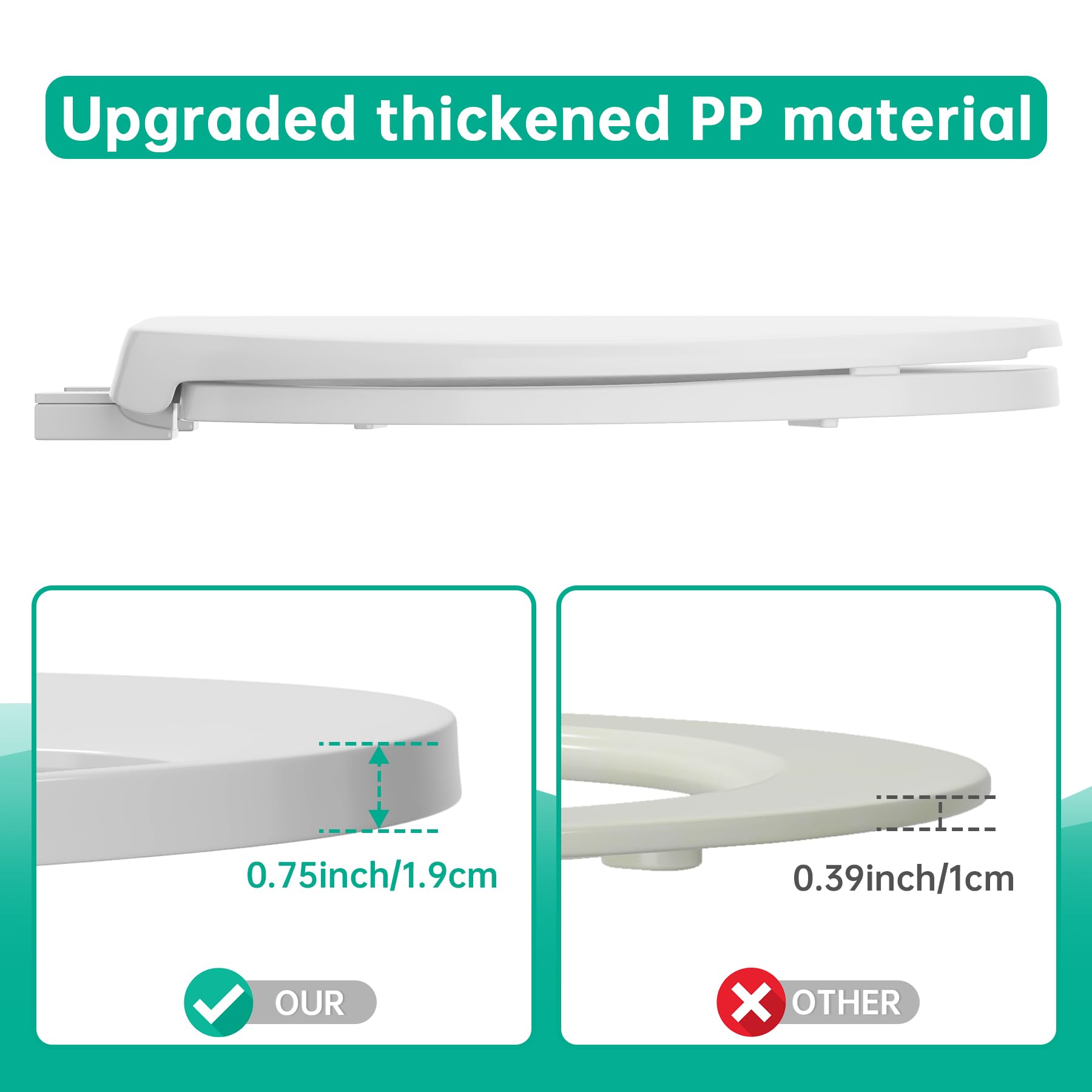 PUKANIUM easy-remove hinge makes cleaning hard-to-reach areas simple.