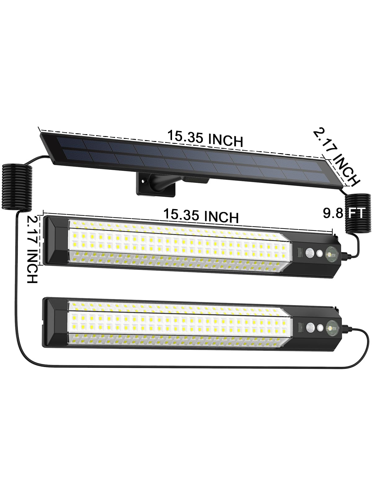PULITAITONG 158 LED beads illuminate wide 160-degree coverage at night.