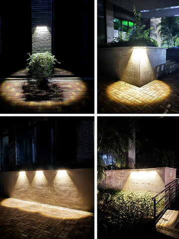 Two-pack PULITAITONG lights enhancing a deck and fencescape