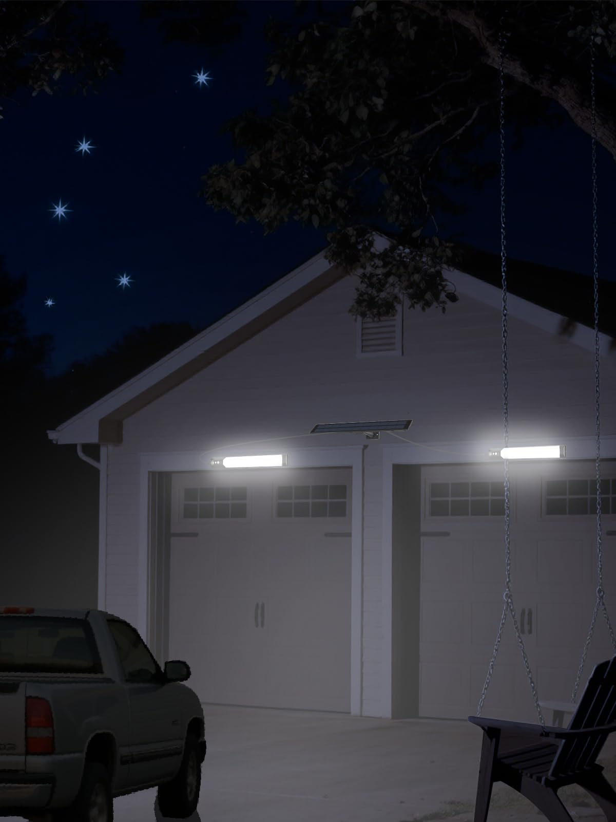 PULITAITONG independent solar charging panel keeps energy separate from lighting.