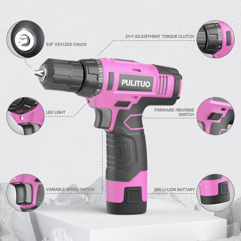 PULITUO drill featuring 21+1 clutch for controlled driving