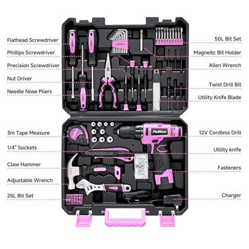 PULITUO 148-piece tool kit in a sturdy case for organized projects