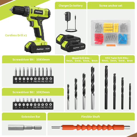 PULITUO drill with LED light for precise work in dim spaces