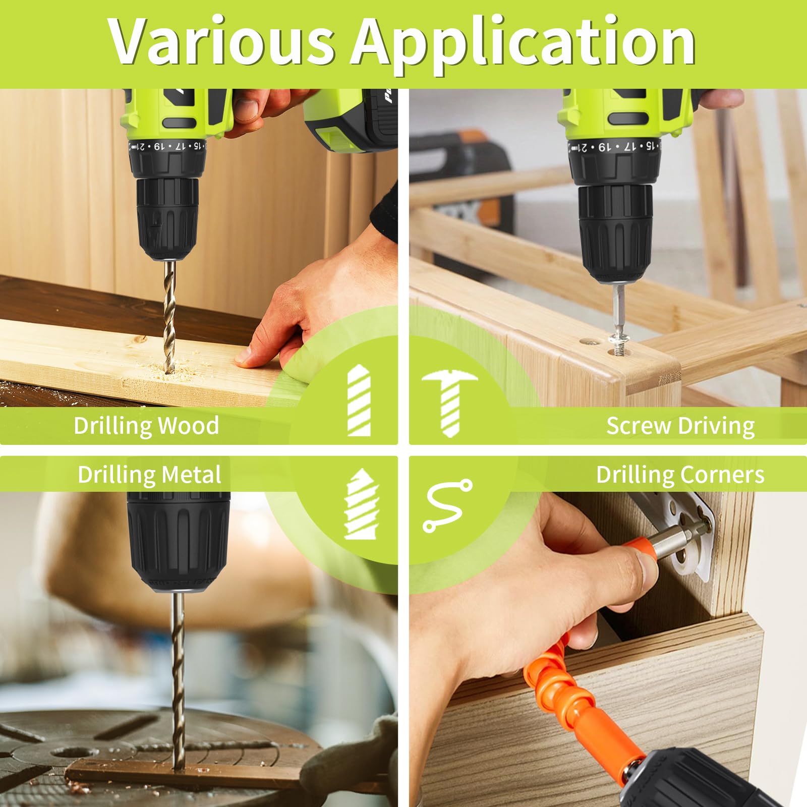 PULITUO extension bar and flexible shaft for hard-to-reach areas