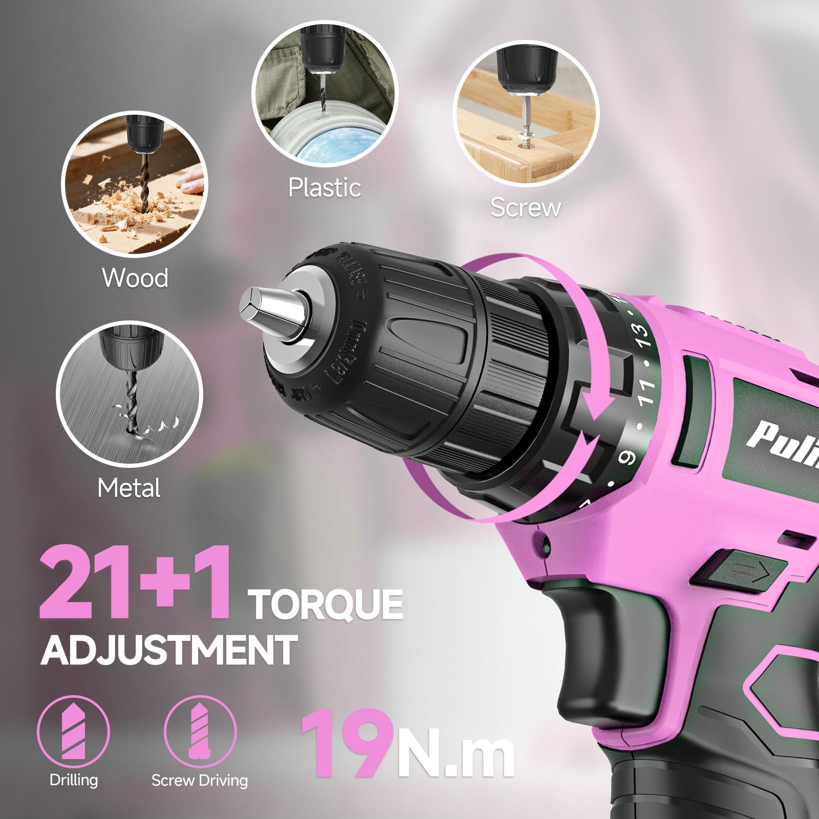 PULITUO precision screwdriver set complements the drill for detail work