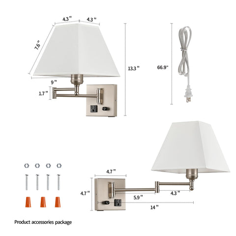 PULLCU adjustable swing arm extends for reading in bed or desk tasks.