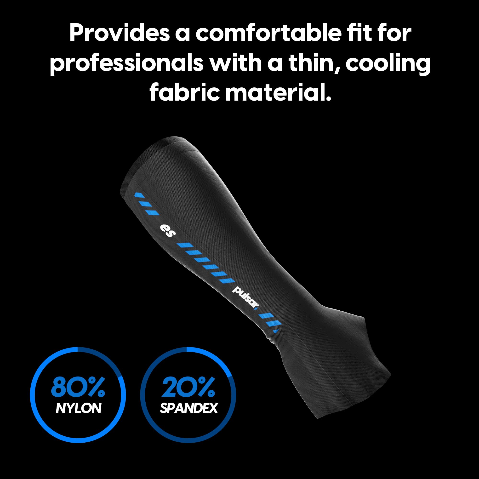 Pulsar eS arm sleeve reduces arm friction on tables and mouse pads.