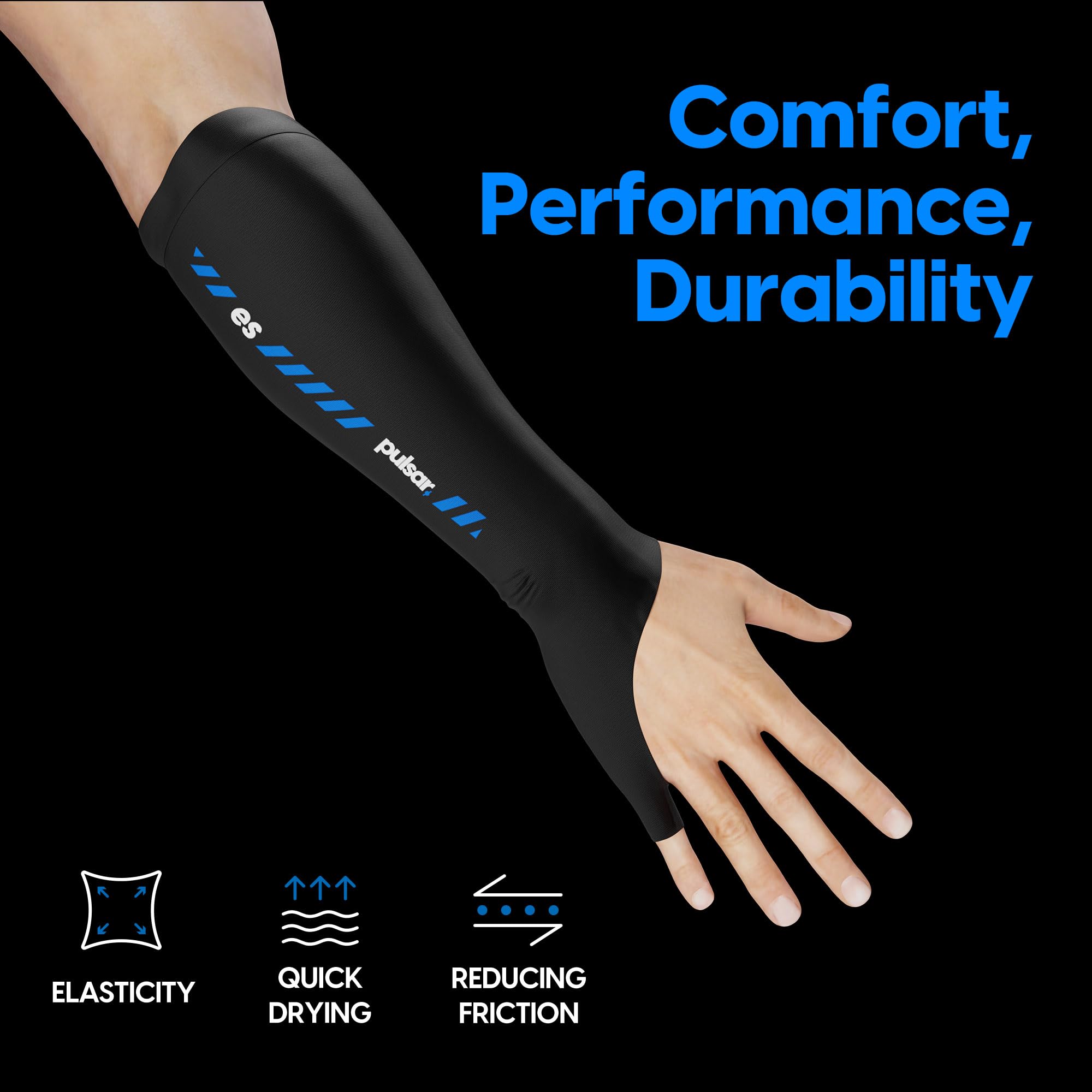 Pulsar eS Arm Sleeve offers high elasticity to reduce fatigue during extended gaming.