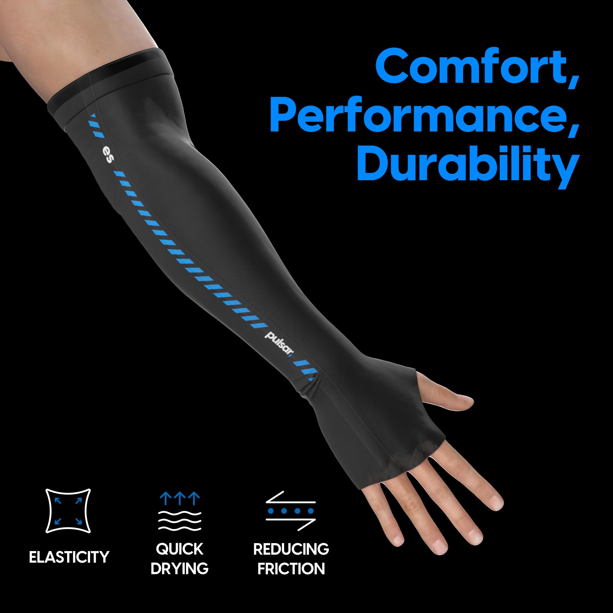 Pulsar eS arm sleeve high elasticity supports long sessions.