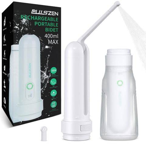 PulsZen 400ML portable bidet for travel cleansing and comfort.