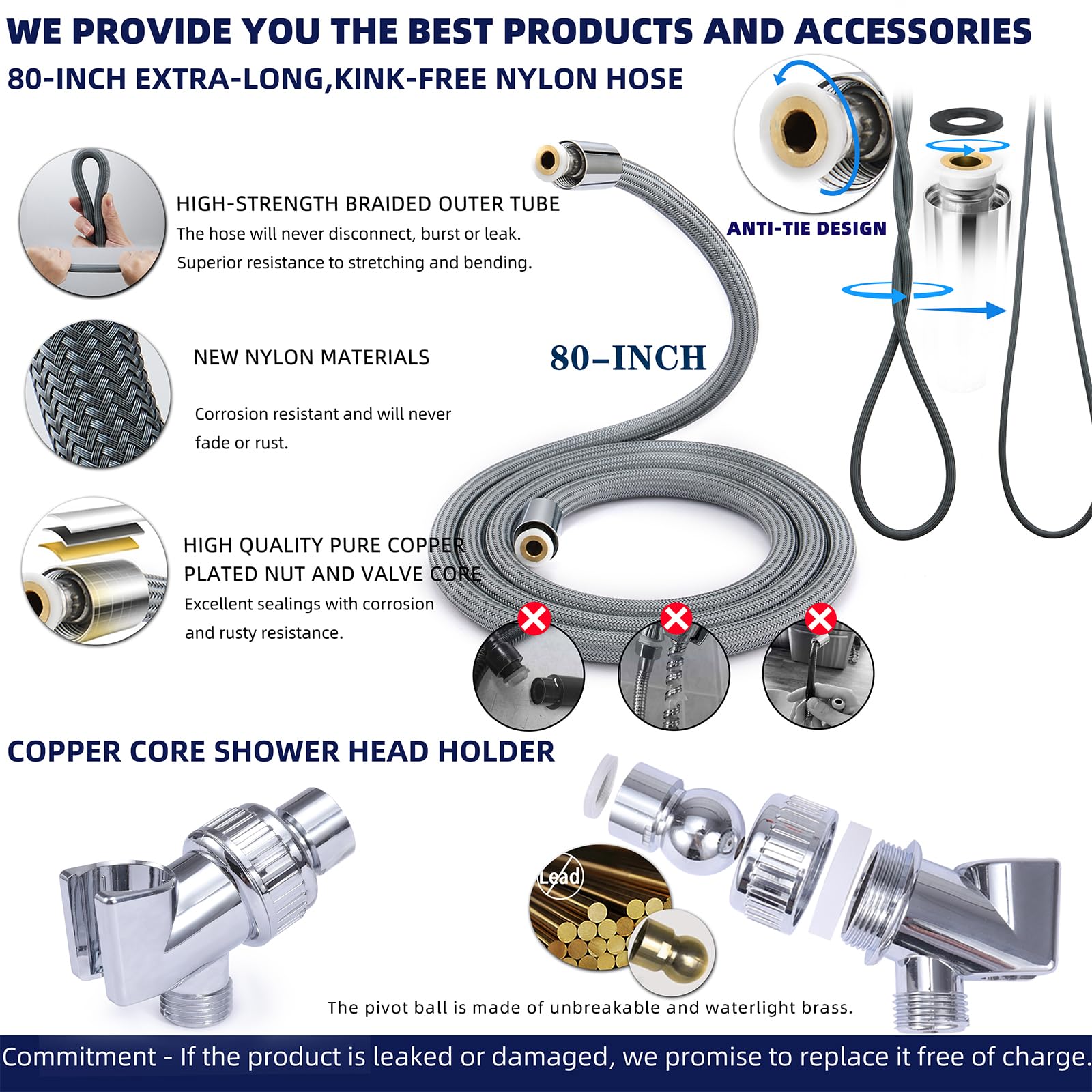 PumodTec stainless outlet panel extends shower head life.