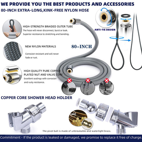 PumodTec stainless outlet panel extends shower head life.