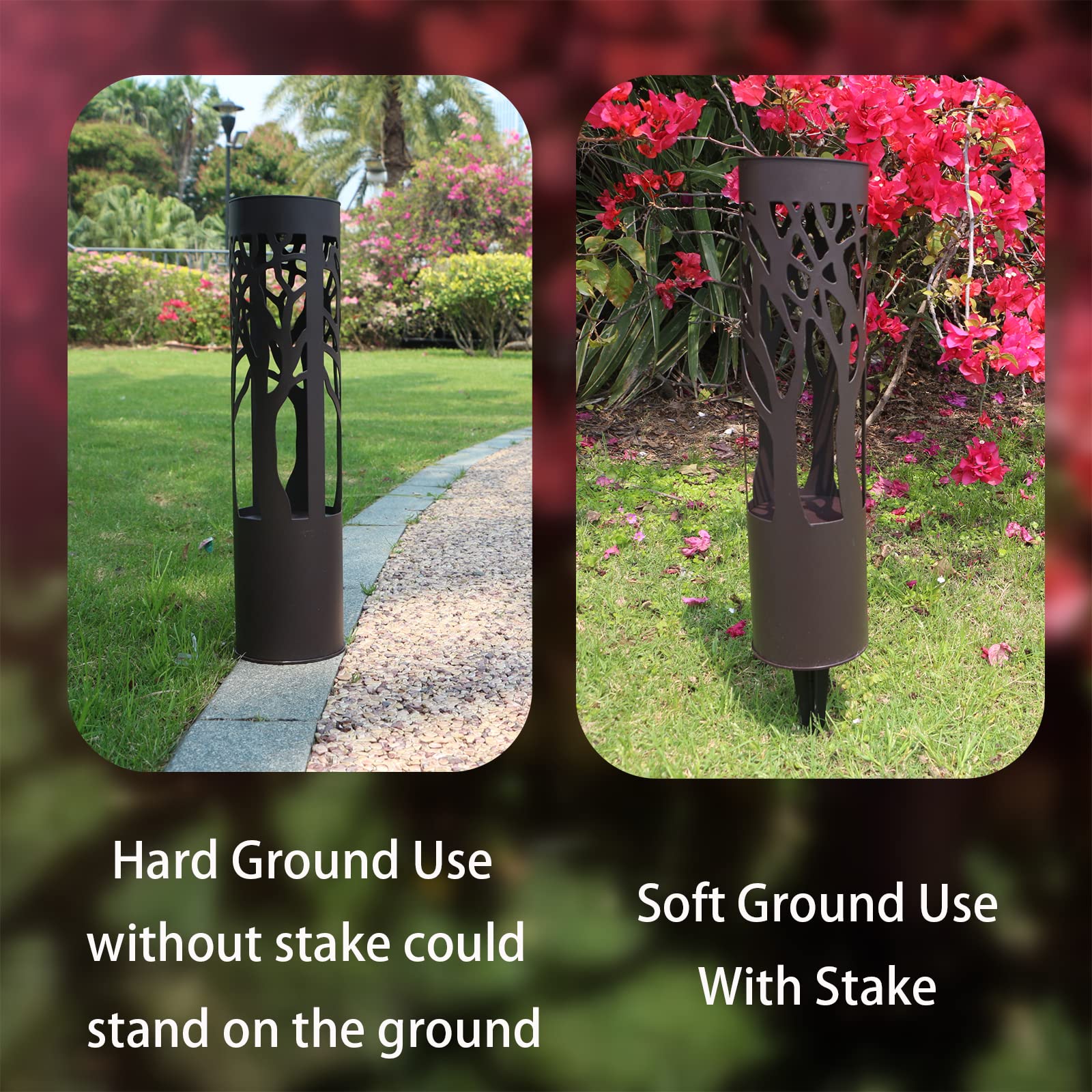 PUMPSUN solar path light with three-piece, wire-free installation.