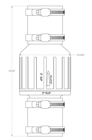 PumpSpy valve with clamps and Buna-N couplings for easy 1-1/2 inch installation.