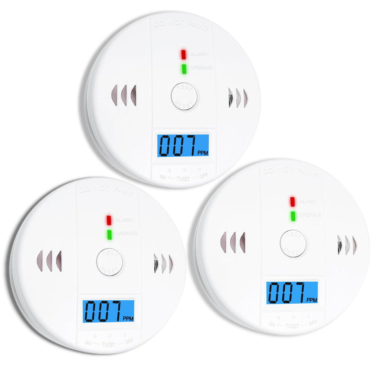 Pumwry CO detector front view for reliable home safety monitoring