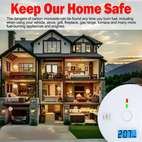 Pumwry CO detectors placed in living room for family protection