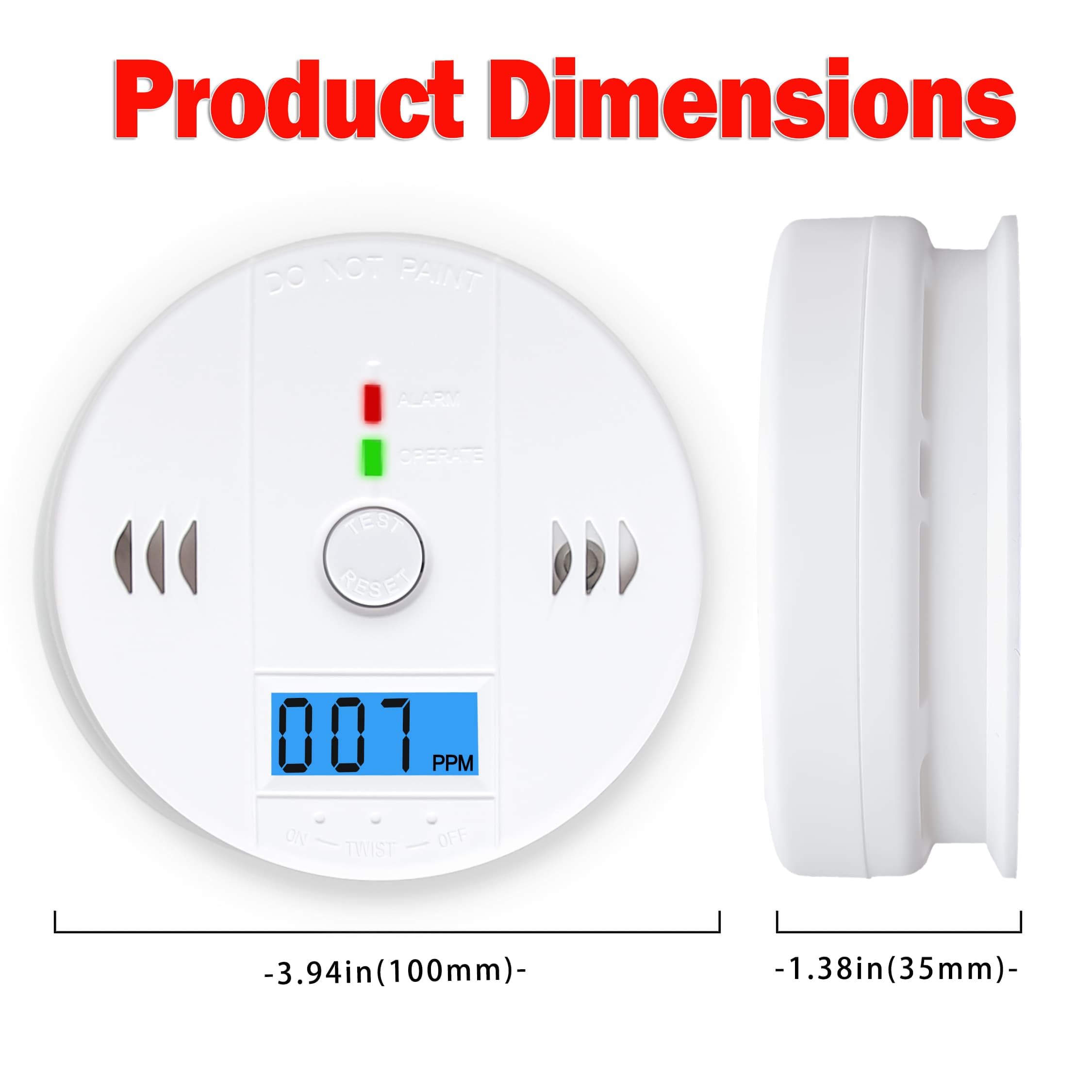 Pumwry CO detector self-test button ensures reliability
