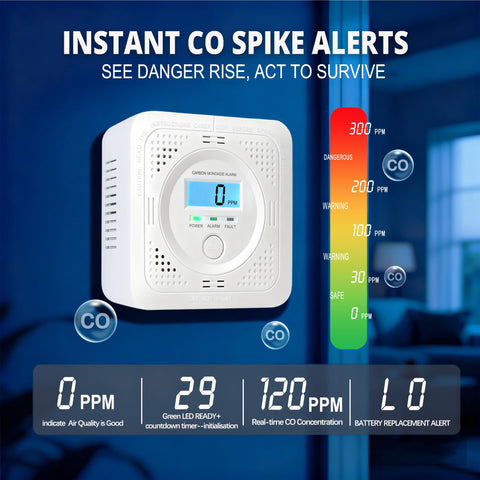 Pumwry CO detector 60-second self-check button simplifies maintenance