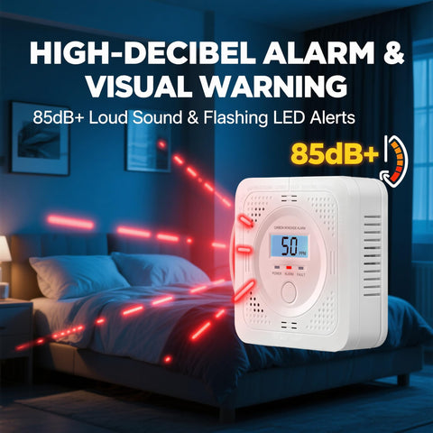 Pumwry CO detector peak memory history records 30 days of data