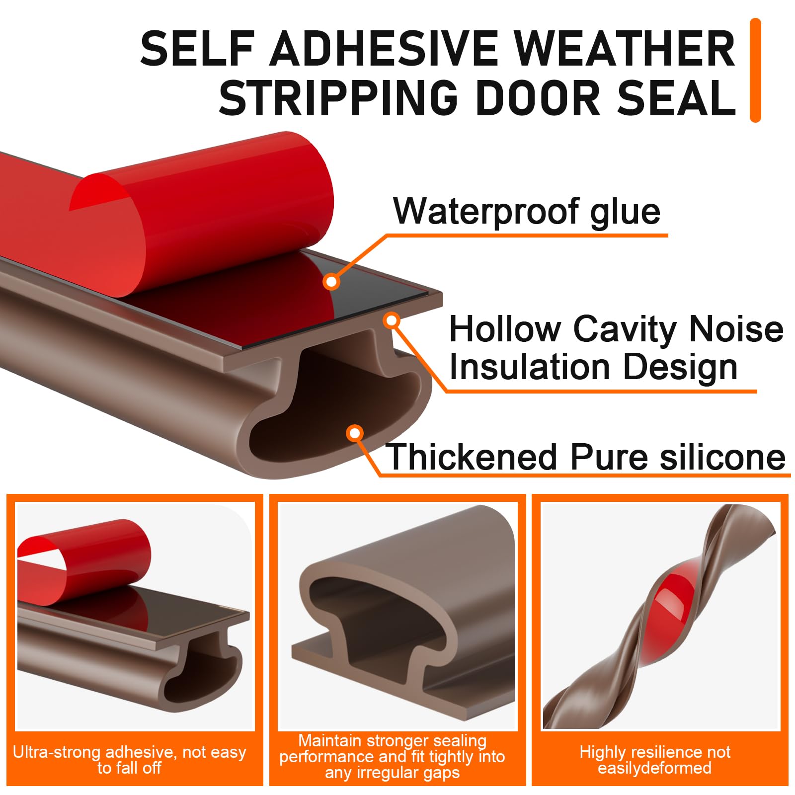 Pundin D-shape door seal strip in use for snug fit and reduced drafts