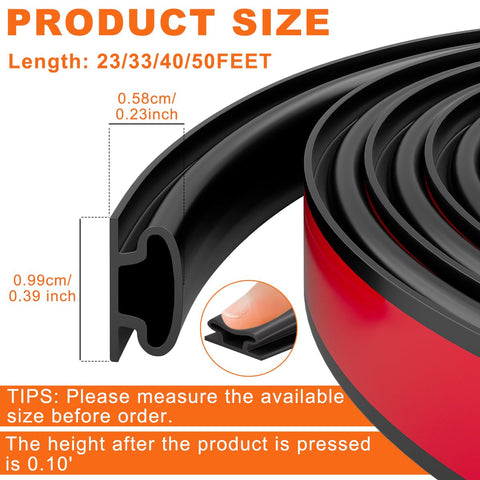 Pundin self-adhesive weather strip with strong backing for reliable adhesion.