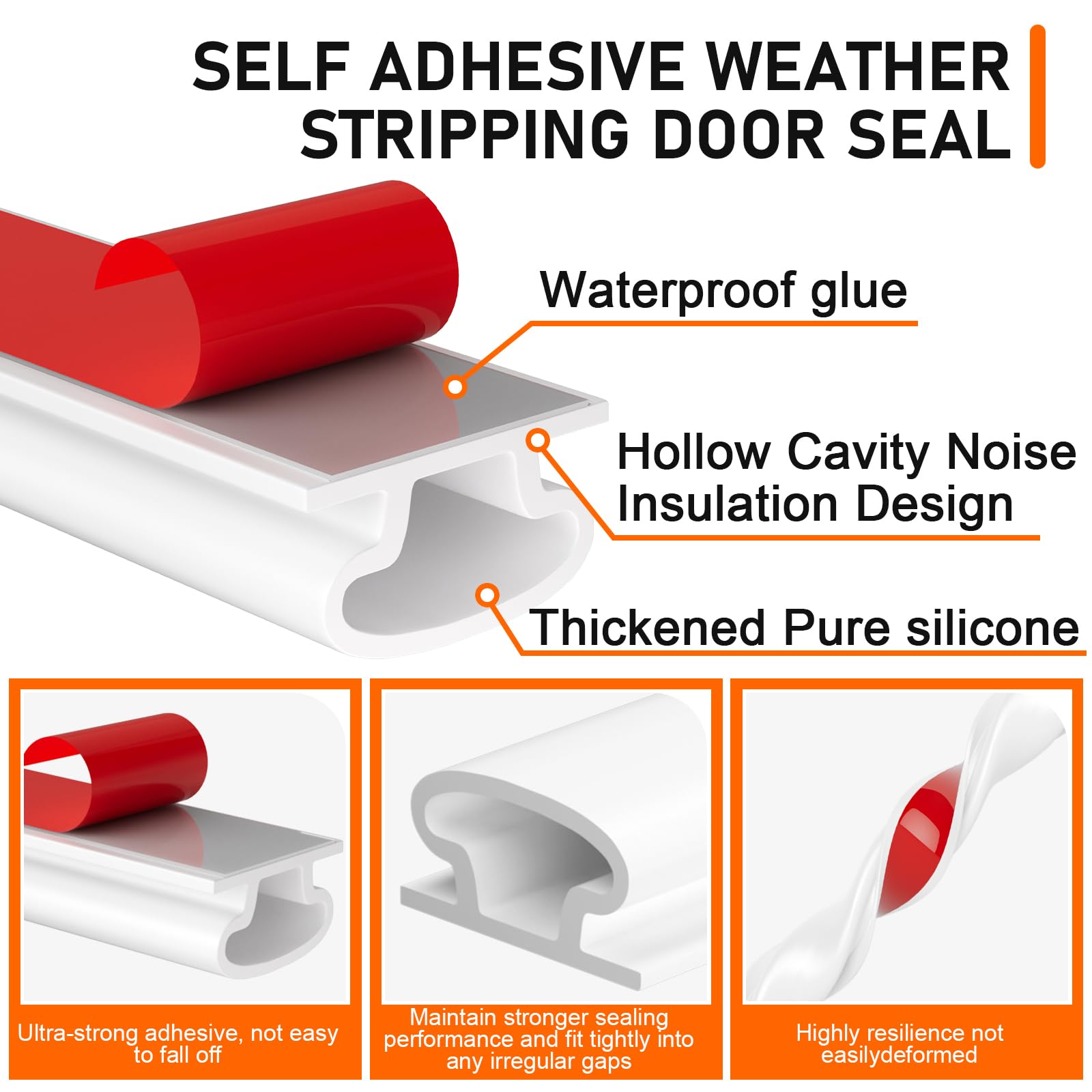 Pundin weather strip with self-adhesive backing, quick installation and lasting bond.