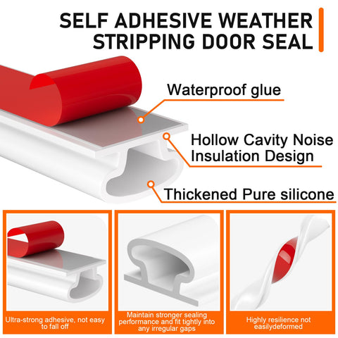 Pundin weather strip with self-adhesive backing, quick installation and lasting bond.