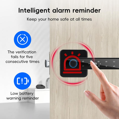 PUNIAMOLOCKY smart door knob keypad biometric sensor enables quick access.