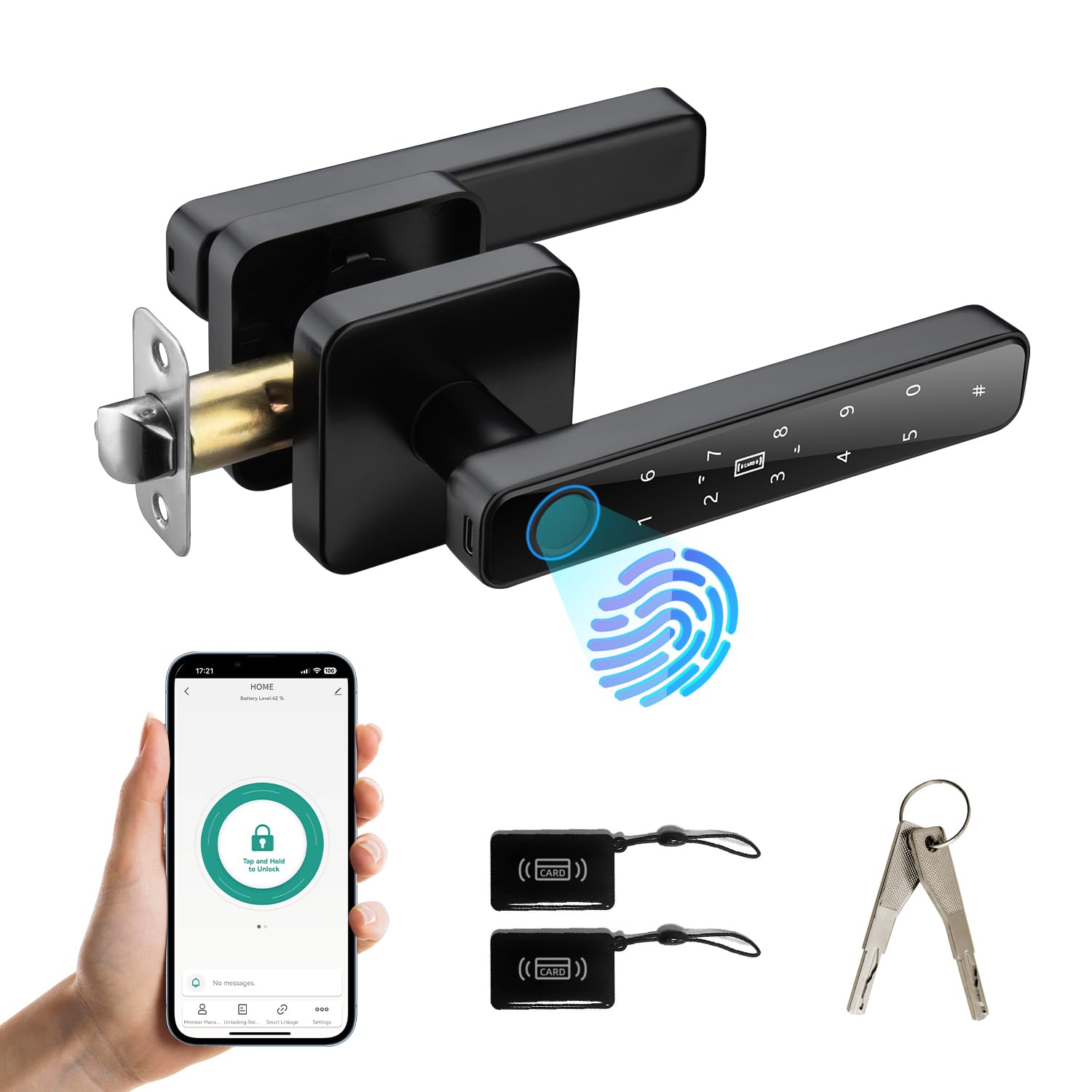 PUNIAMOLOCKY smart door knob keypad front view for secure, convenient entry.