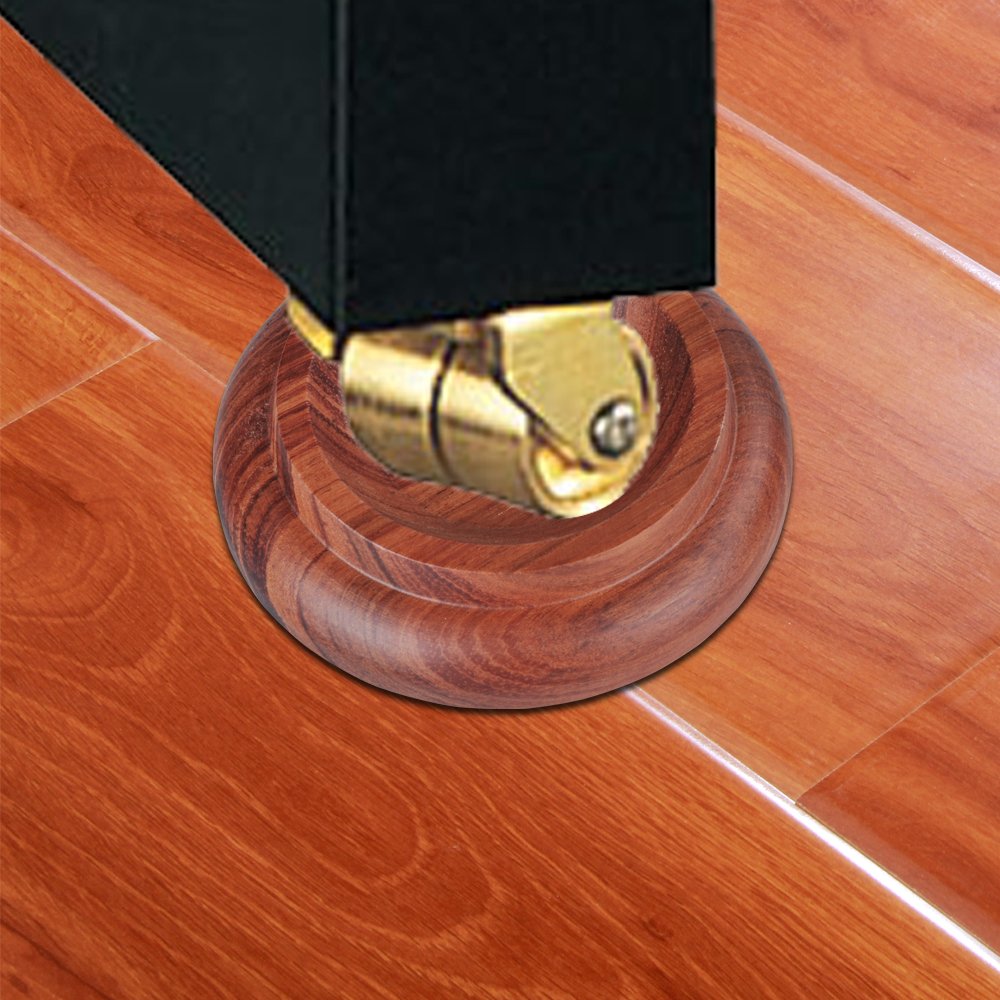 PUNK rosewood caster cups anti-slip detail highlights floor protection and shock absorption.