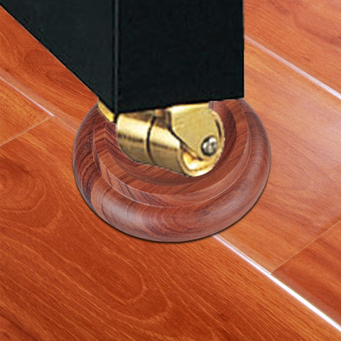 PUNK rosewood caster cups anti-slip detail highlights floor protection and shock absorption.