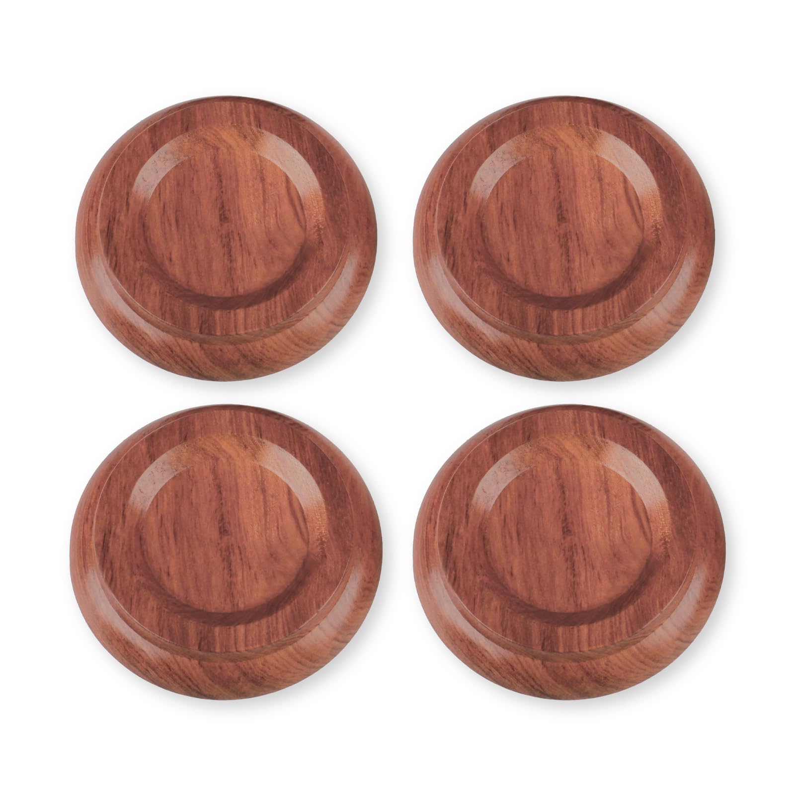 PUNK piano caster pads rosewood side view demonstrates safe movement on hard floors.