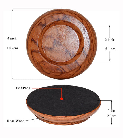 PUNK upright piano caster cups rosewood top view showcases premium craftsmanship for durability.