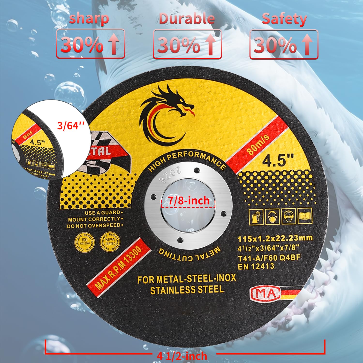 PUOPOSTY 0.045-inch thin cut-off wheel reduces waste and improves precision.