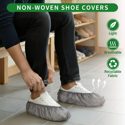 PUPILLEMON shoe covers protect floors and shoes during indoor tasks.