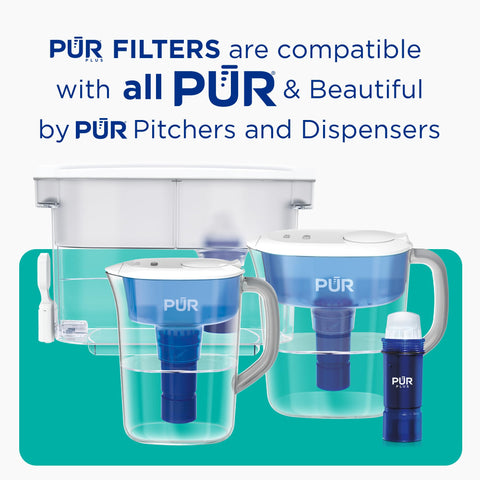 PUR Plus lead-reduction logo on label for safer tap water options