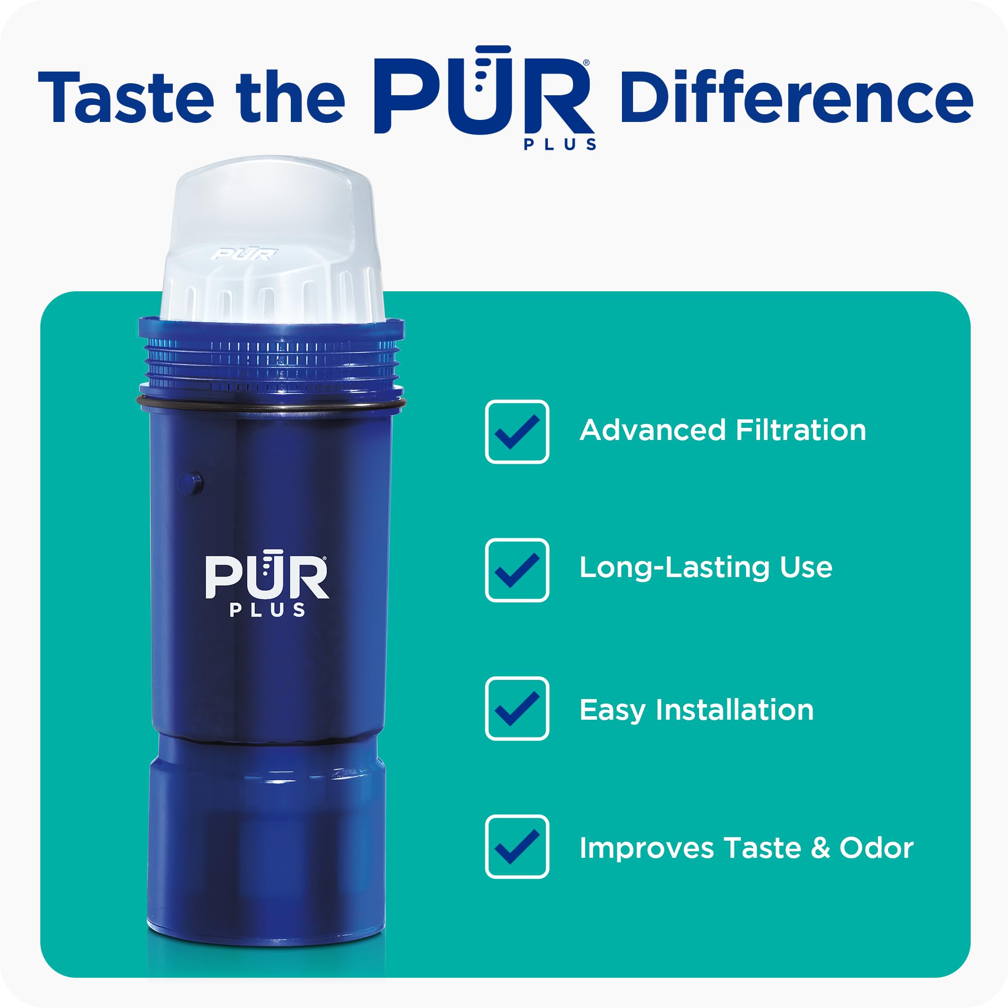 PUR Plus NSF certification badge confirming contaminant reduction tests