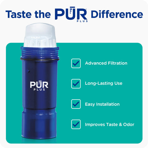 PUR Plus NSF certification badge confirming contaminant reduction tests