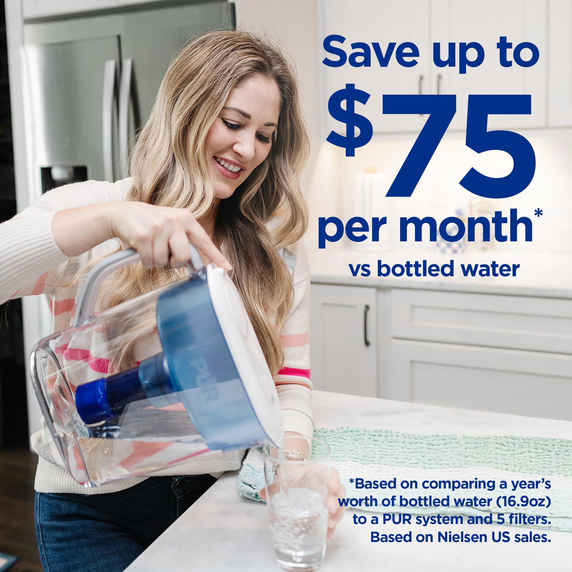 PUR Plus pitcher system in use delivering fresher water at home